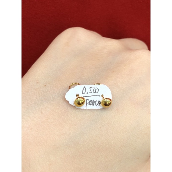 Anting toge bola polos emas asli 375