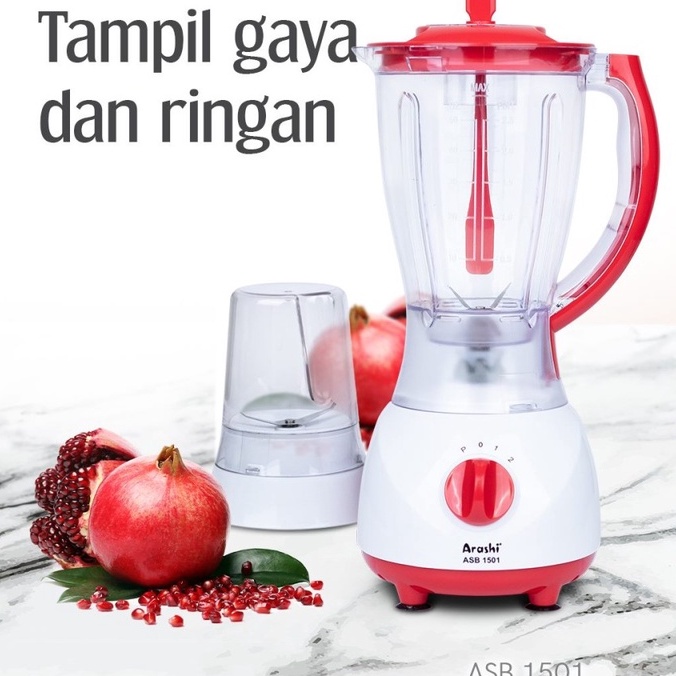 BLENDER PLASTIK ARASHI ASB 1501 + GRINDER BLENDER LISTRIK 1.5 L JUICER  BLENDER PLASTIK ARASHI