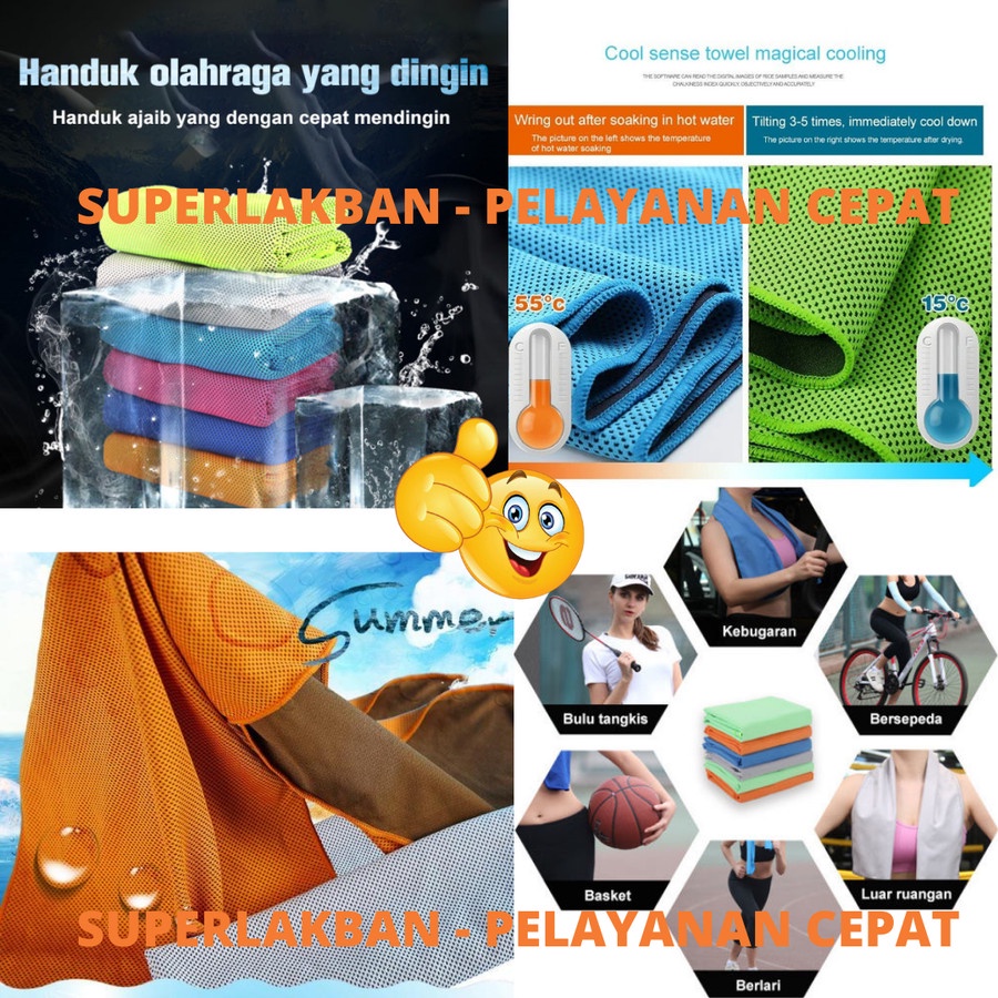 Handuk Olahraga Kecil Handuk Leher Olahraga Badminton Pria Wanita Cold Towel Sport Gym Yoga Fitness