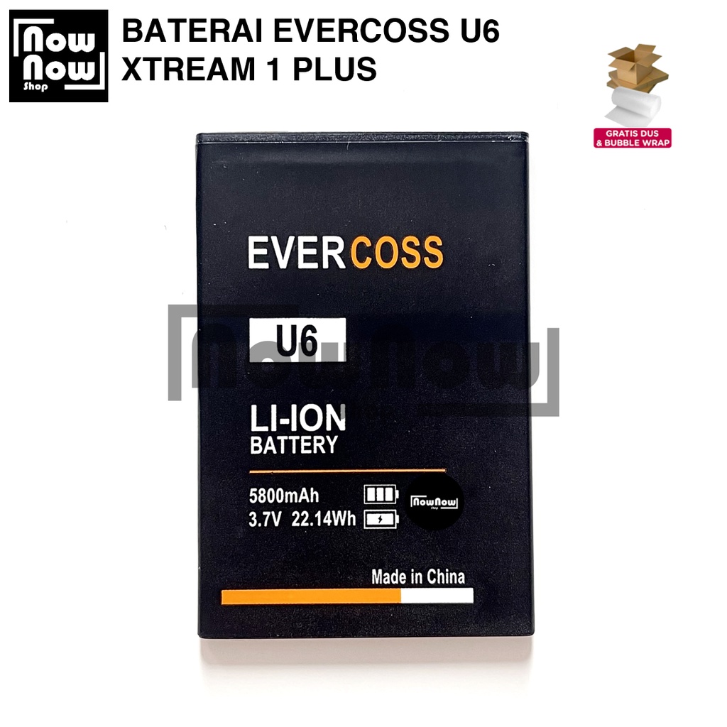 Baterai Evercoss U6 Xtream 1 Plus Original Double Power Batre Batrai Battery HP Evercos Cross