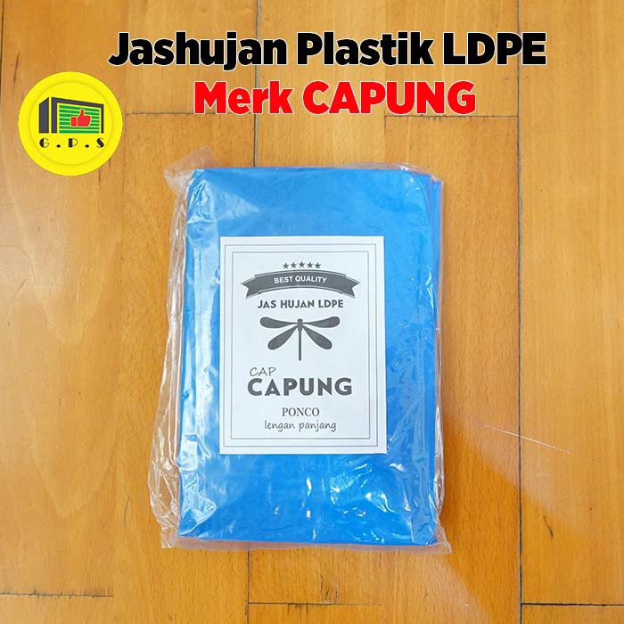 Jas Hujan Plastik Poncho Merk CAPUNG Tebal Murah
