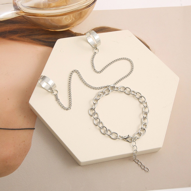 Siy Fashion Cincin Ganda Jari Gelang Adjustable Gelang Tangan Rantai Gelang Wanita Pria Perhiasan