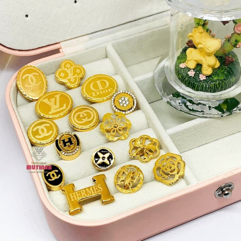 Gelang Mainan Charm Emas Mas Asli Kadar 700 16K Tali Jam Kuning