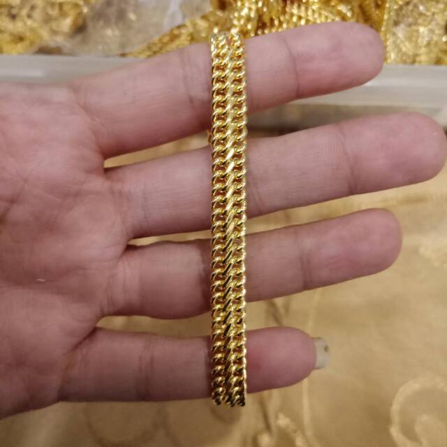 Kalung rantai tangan model holo super anak dan dewasa emas asli kadar 700 70% ubs surabaya super double  sisik naga cowok lebar