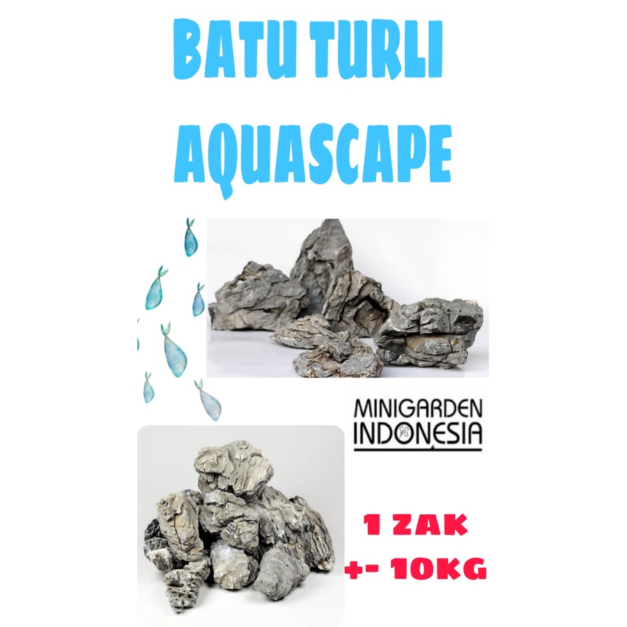 BATU TURLI ZAK KARUNG 10KG batu aquascape turly stone batu hias dekorasi aquarium kolam ikan