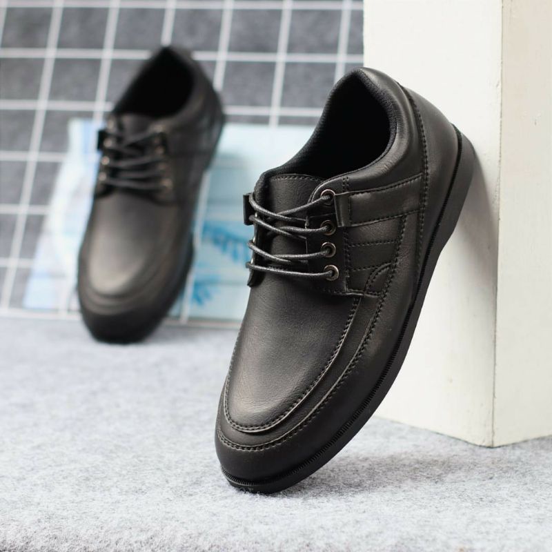 RAGA BLACK Sepatu Formal Pria Terbaru Keren Kerja Kantor Pantofel Casual Pentofel Kasual Kulit Sintetis