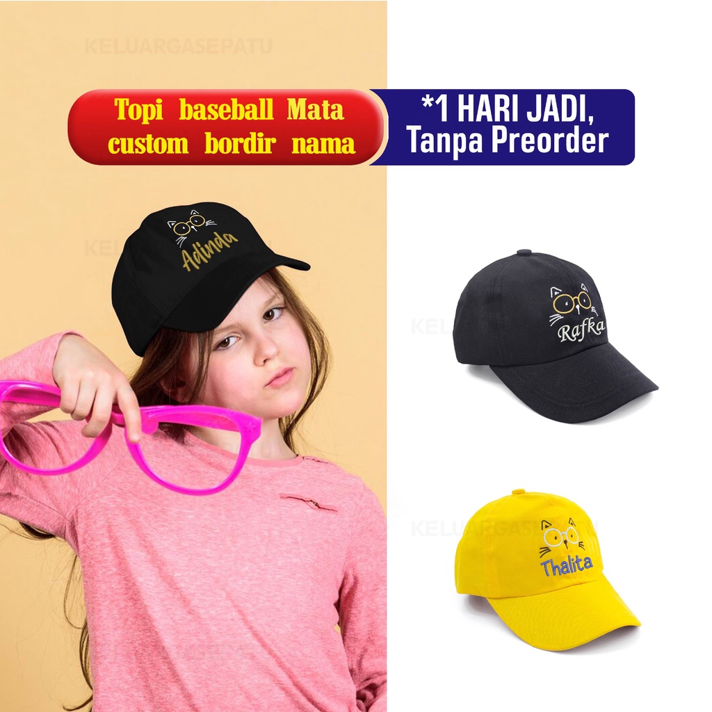 TOPI ANAK FREE BORDIR NAMA TOPI BASEBALL BORDIR NAMA ANAK LUCU DAN IMUT COSTOM TULISAN COWO CEWE