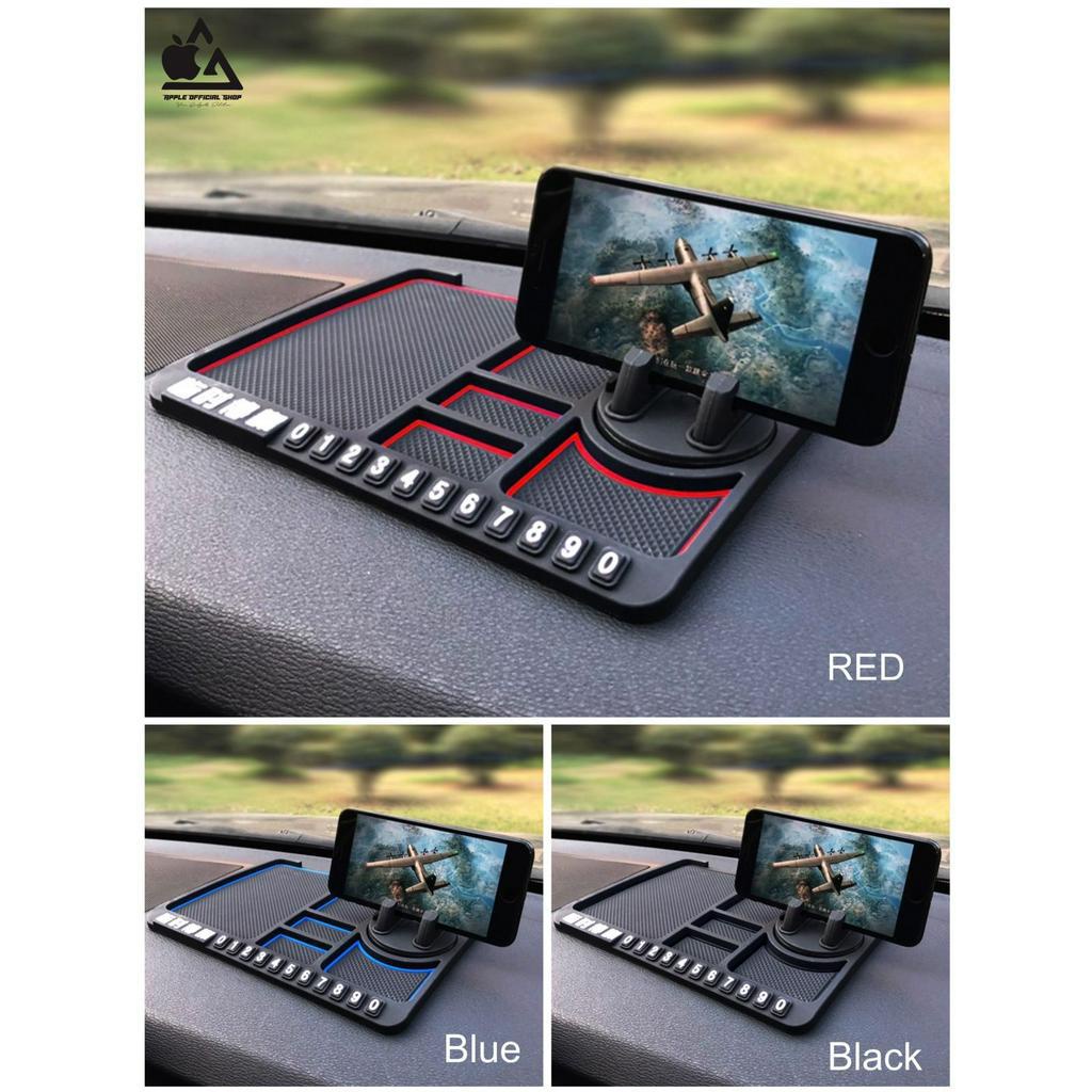 Mat Anti Slip Dashboard Mobil Multi Fungsi With Phone Holder Stand Mounting Hp Handphone Alas Tatakan Mobil Multifungsi Dudukan Ponsel Tempat Koin Kartu Card Coin Kacamata Glasses etoll emoney kartu tol