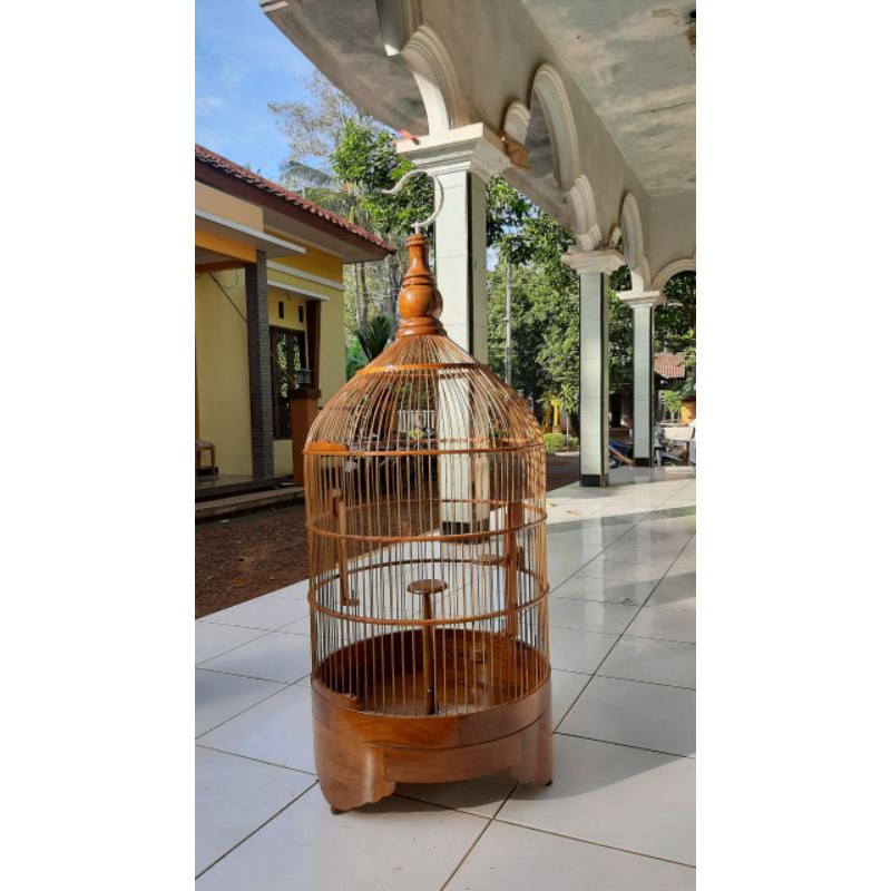 Sangkar Branjangan Full Kayu Jati/Sangkar Branjangan Krucut