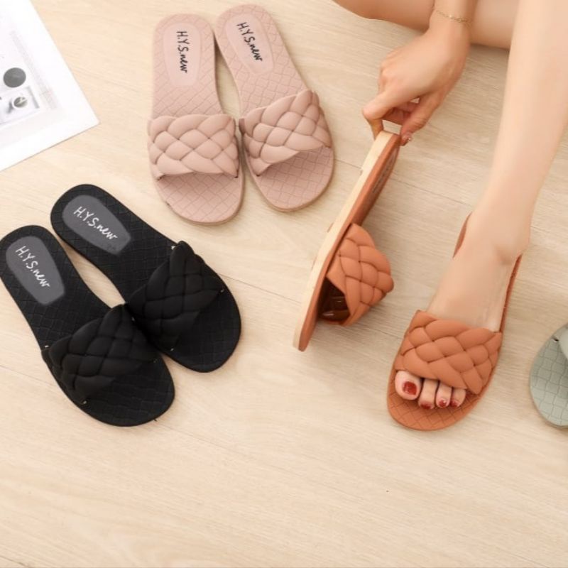 Sandal Jelly Wanita Slop 2063 , Hys new Karet Import