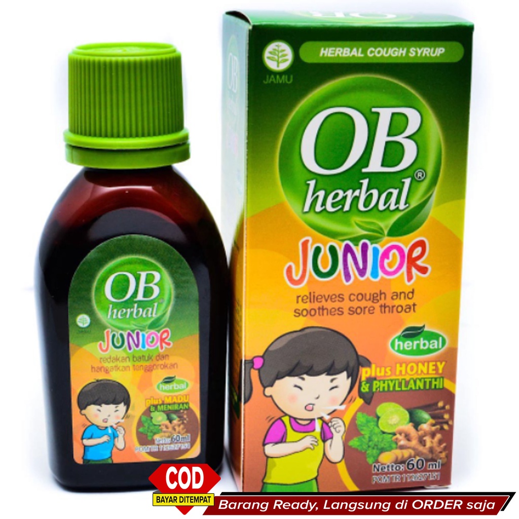 Best Seller Obat Batuk ANAK Gatal tenggorokan Pelega Pernafasan AMPUH Murah ~ Obat Sirup OB Herbal A