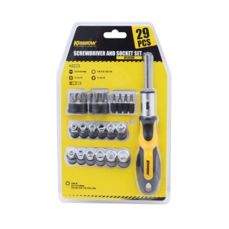 SCREWDRIVER AND SOCKET SET KRISBOW  29PCS LRSS29
