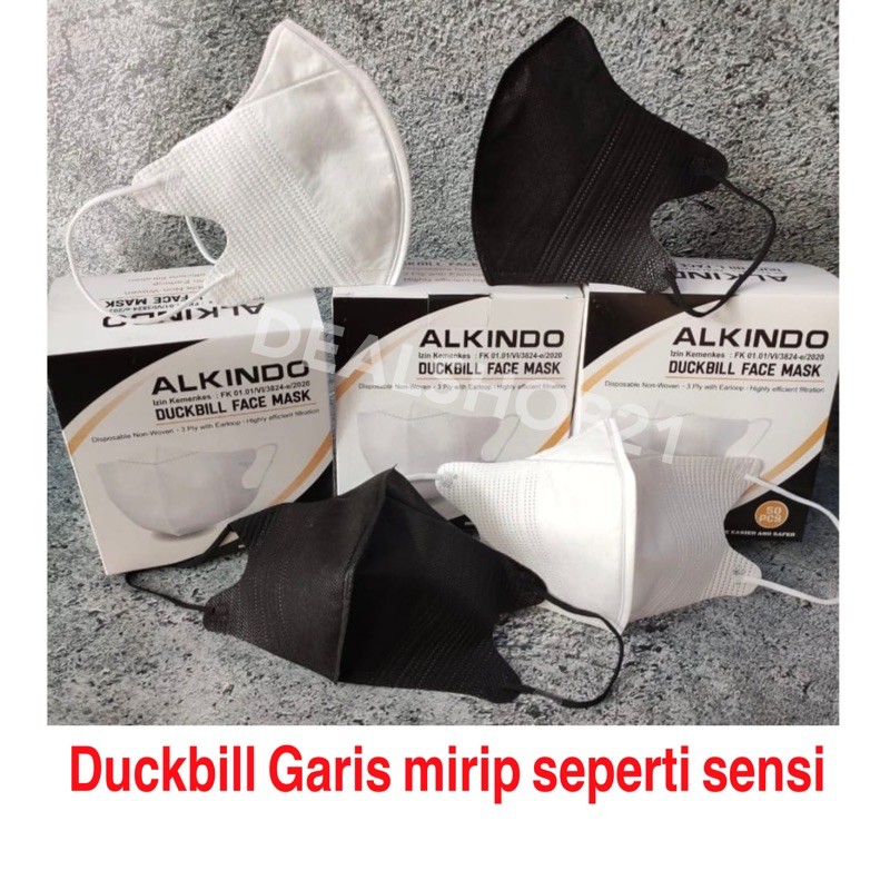 MASKER DUCKBILL, IZIN KEMENKES RI, 1 BOX ISI 50pcs