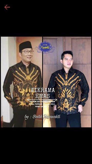 Kemeja Batik Pria Wikrama Batik Solo Modern Kemeja Pria Lengan Panjang Ori By Raja Sakti