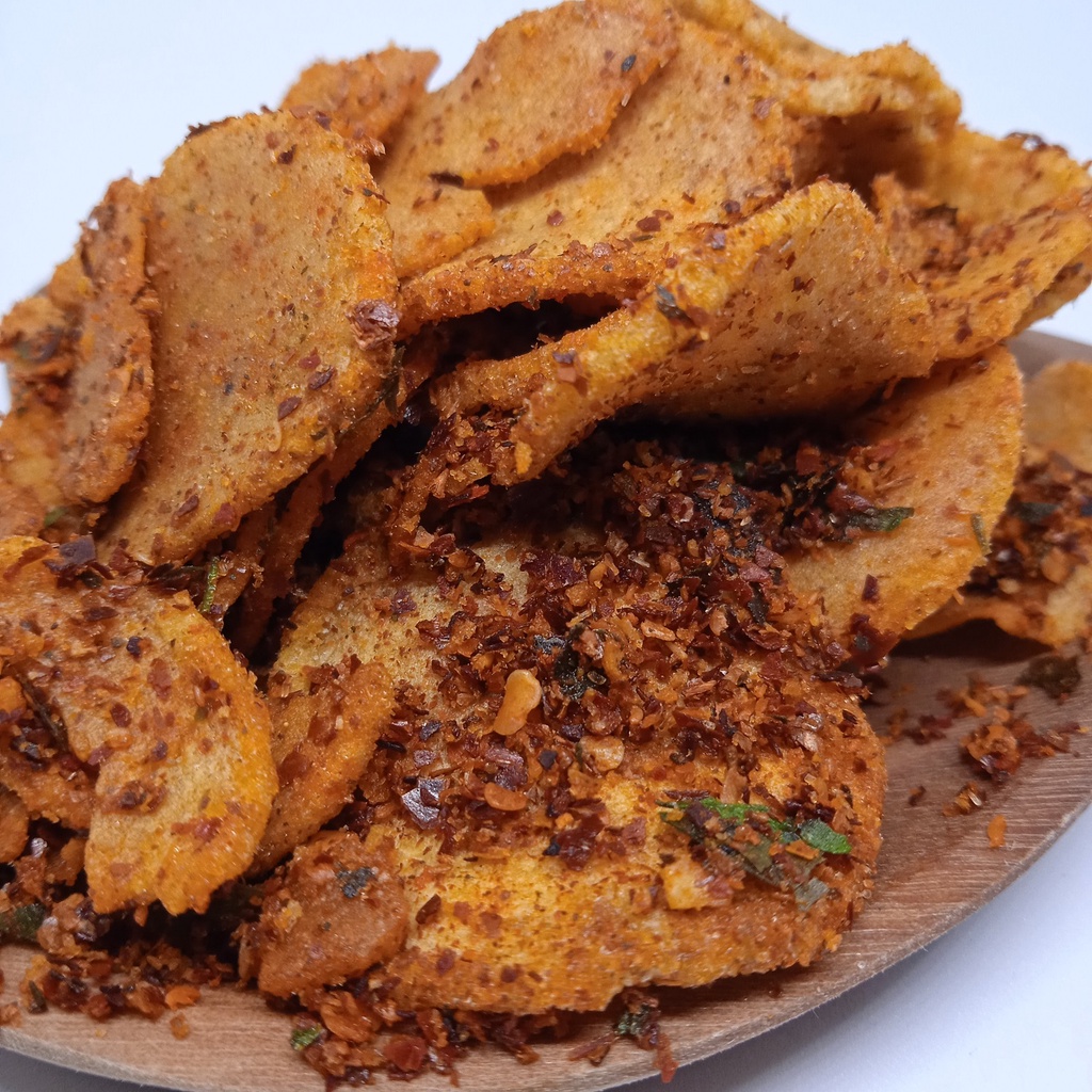 

Keripik Basreng Pedas Daun Jeruk 200 g