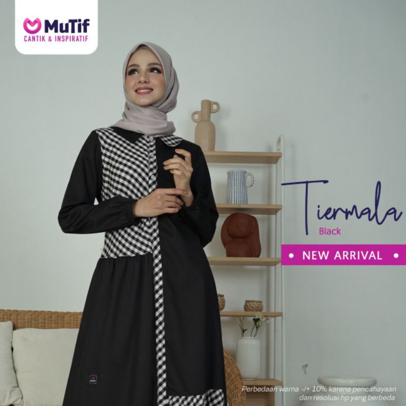 GAMIS MUTIF TIERMALA BLACK TIRMALA