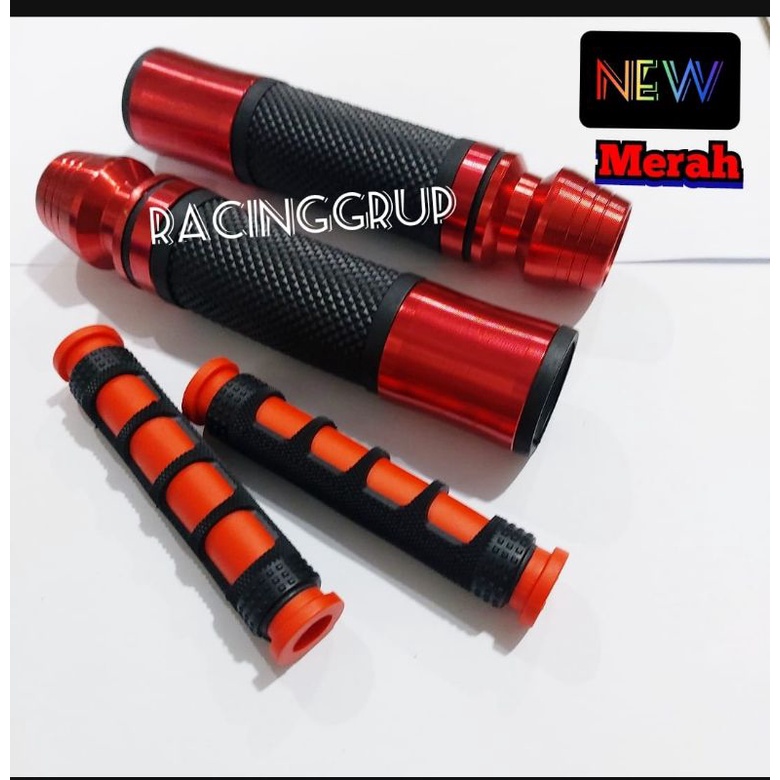 HANDGRIP HANDFAT GRIP RIZOMA VESPA MATIC ( GRIP DAN KARET JARI ) BARANG SESUAI DI FOTO REAL PICK RED