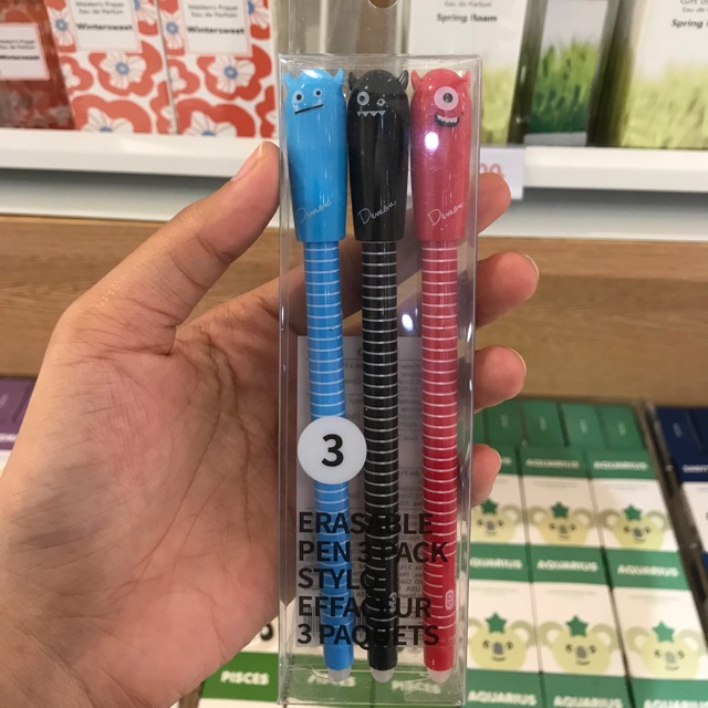 

ERASABLE PEN 3PACK MINISO (bisa dihapus)