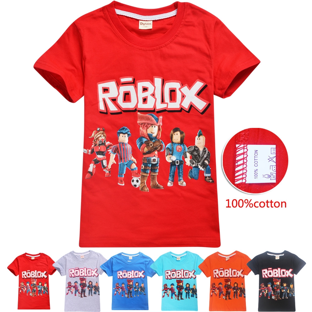 Cartoon Roblox Summer Kids Tops Fashion Children Boys Short Sleeve - gambar baju roblox perempuan