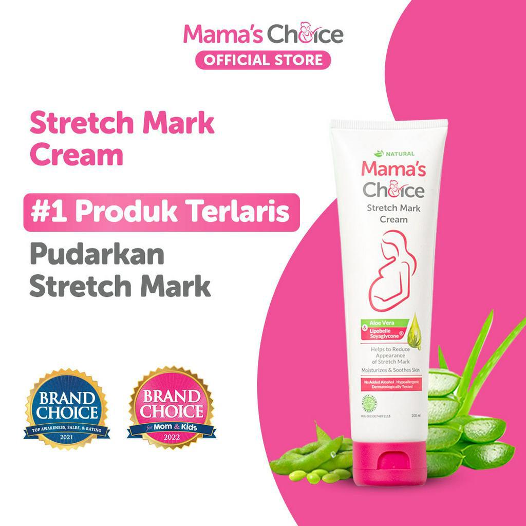 Foto Mama's Choice Stretch Mark Cream (Krim Penghilang Strechmark Aman untuk Ibu Hamil dan Menyusui)