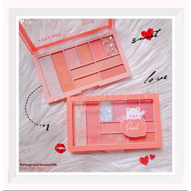 PROMO!!!EYESHADOW &amp; BLUSHER GORGEOUS PRO PALETTE ANYLADY NO.792/PEACH NO.792B