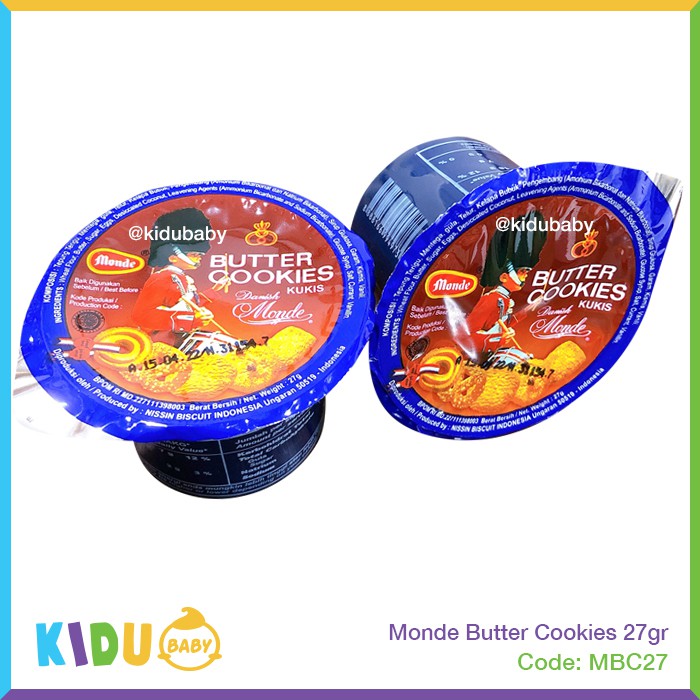 Monde Butter Cookies 27gr Kidu Baby Biskuit Cemilan / Cemilan Sehat dll (khusus ibunya) Kidu Baby