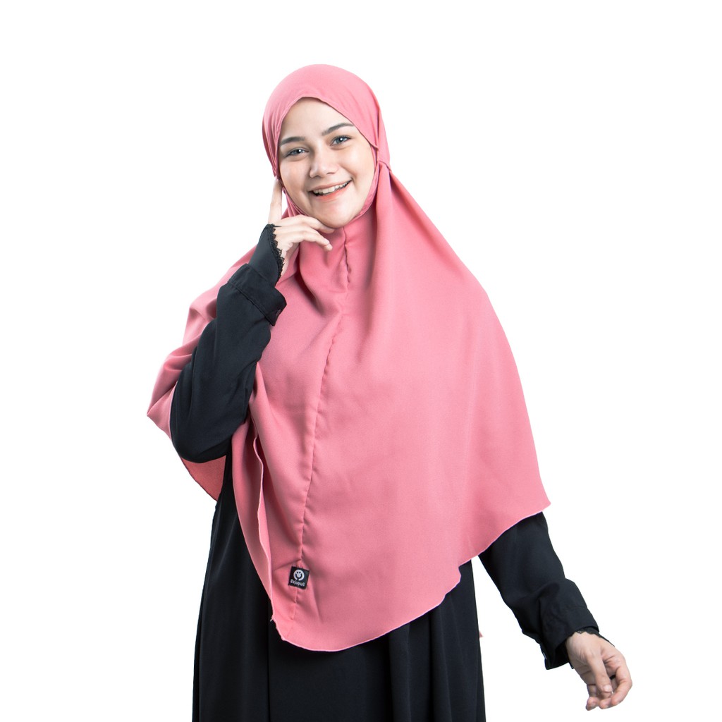 Bajuyuli Jilbab Bergo Maryam Jumbo Syari Polos-Dusty Pink