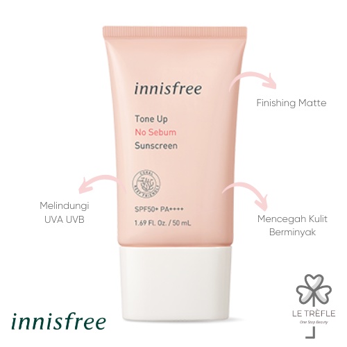 Original Innisfree Tone Up No Sebum Sunscreen SPF50 + 50ML Innisfree Sunblock Face Sunscreen