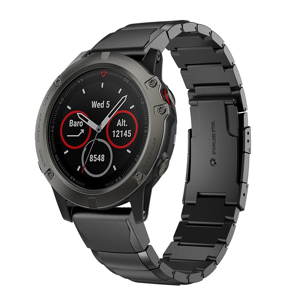 Tali Jam Strap Stainless Steel untuk Garmin Fenix Plus 3 5 5s 5x 935 945 D2 Descent Mk1 Quick Fit