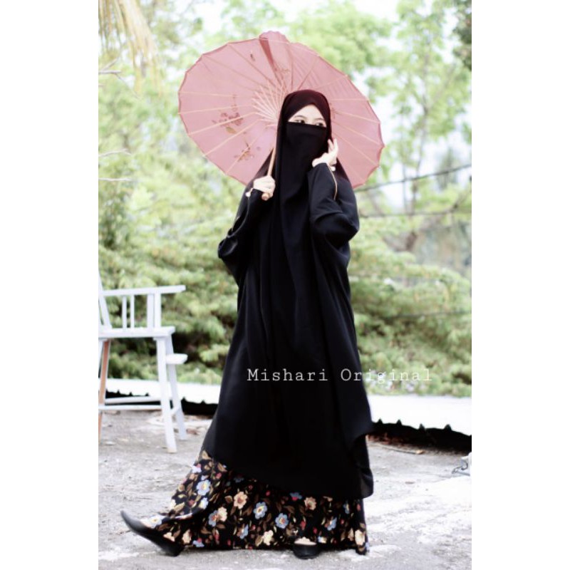 Mshari Hijab French khimar XXXL/Hijab Syari/kerudung syari