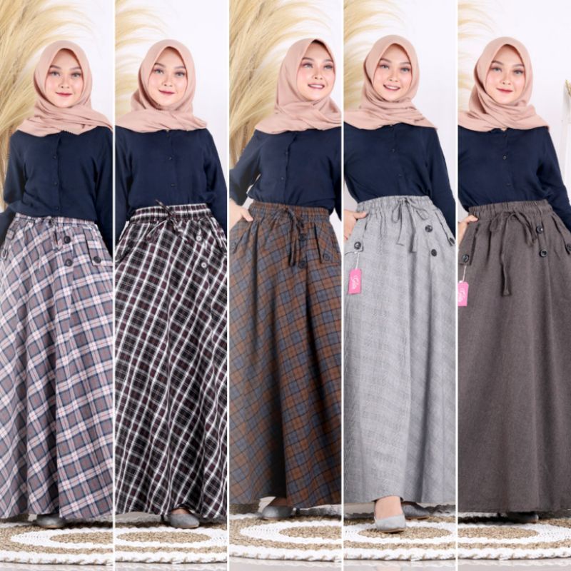 ROK PAYUNG KOTAK/MAXI SKIRT/ROK WANITA PAYUNG PANJANG /KLOK LEBAR