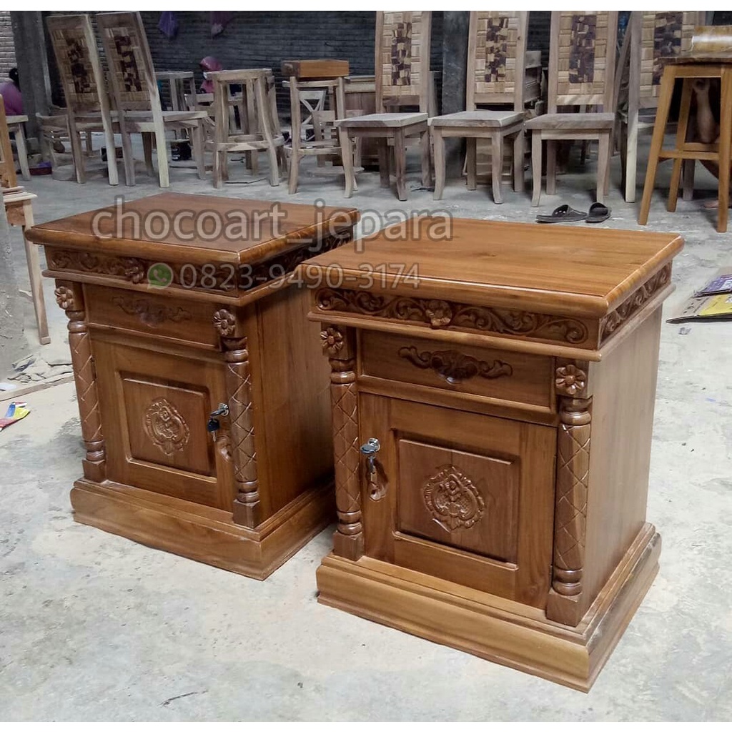 Nakas jati nakas jati minimalis mewah nakas rahwana samping chocoart jepara nakas nakas ukiran jati