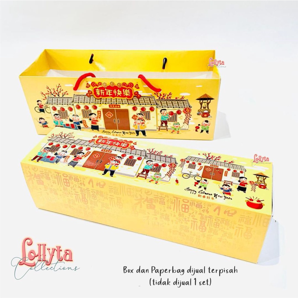 

Box & Paperbag Lapgit Gulung / Bolu gulung Tema CNY / Imlek
