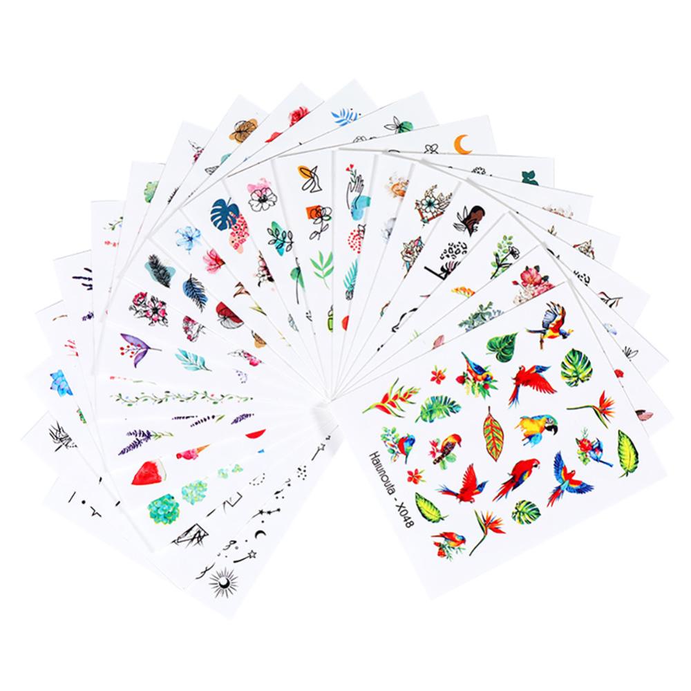 Timekey Stiker Kuku Motif Bunga / Daun / Marmer Untuk Manicure / Nail Art DIY you A4K8