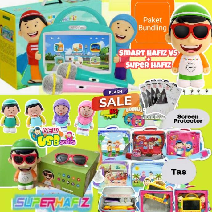 Paket lengkap Smart hafiz Versi 5, USB, Tas, SUPER HAFIZ+ Screen Guard