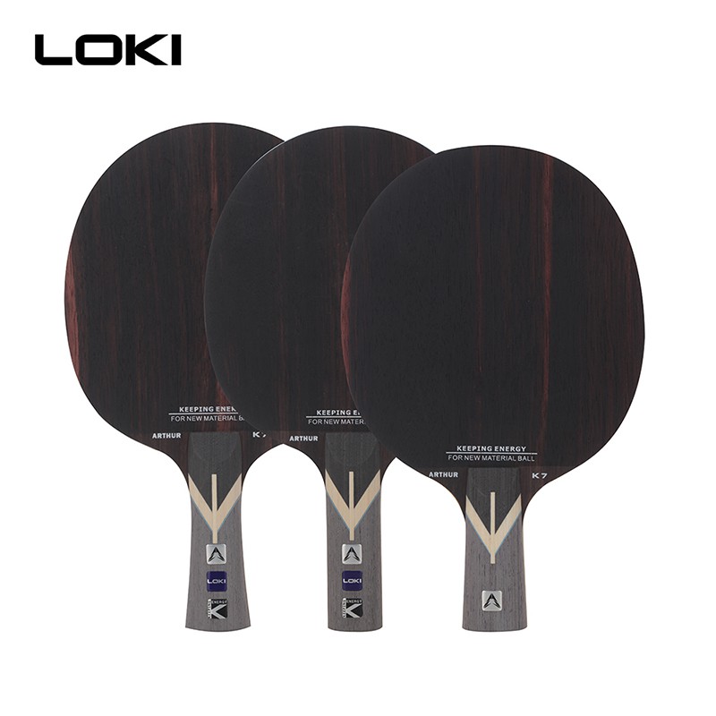 LOKI ARTHUR K7 Bet Kayu Tenis Meja Pingpong Ebony Carbon Blade 7 Ply Professional - FL