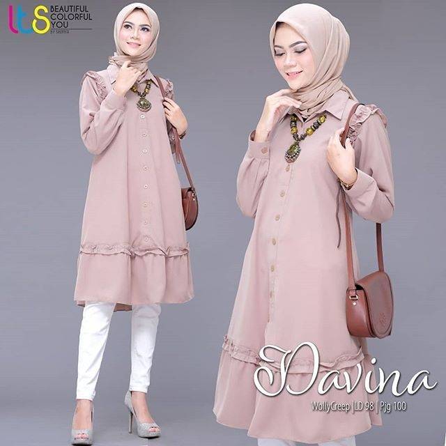 Davina Tunik, ATASAN, TUNIK, Blouse wanita, atasan wanita, BLOUSE, Fashion muslim, baju wanita,dress