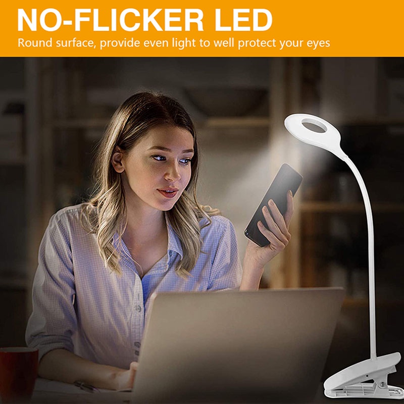 1 Pc Lampu Baca LED Model Klip on Flexible Portable