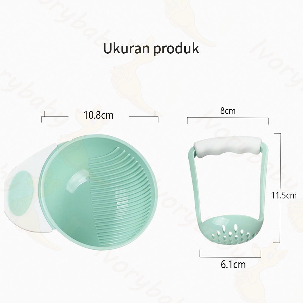 Ivorybaby Alat makan bayi mangkok mpasi food masher bowl baby food maker