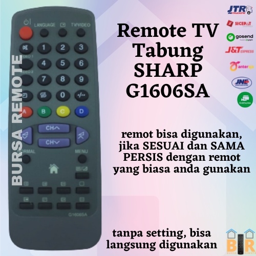 Remot / Remote TV Tabung SHARP G 1606 SA tanpa setting