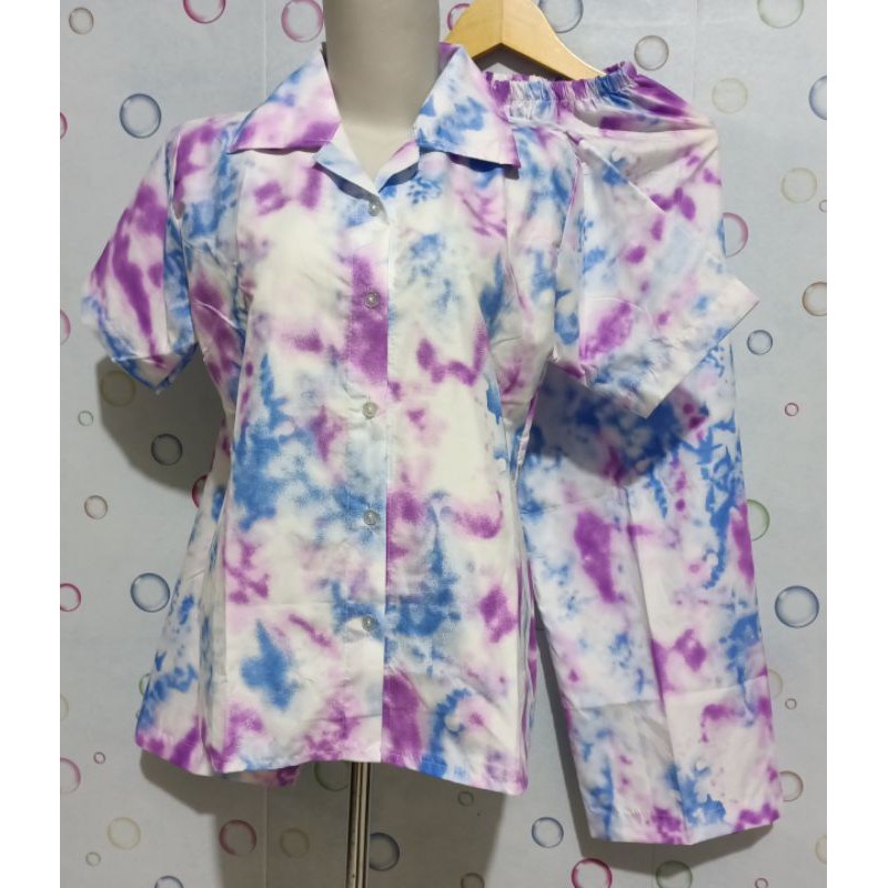 Setelan Tie dye celana panjang Ld +/- 100cm