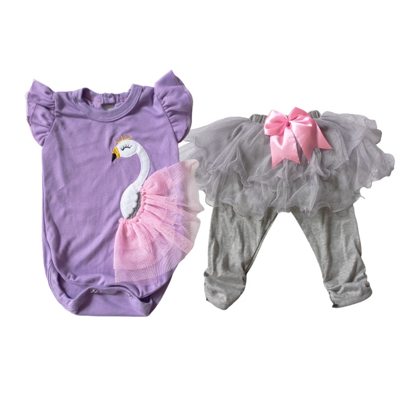 Setelan Legging Bayi Perempuan Import 0 6 bulan Baju Ulang Tahun Baby Girl Angsa Katun Adem New Born KA124