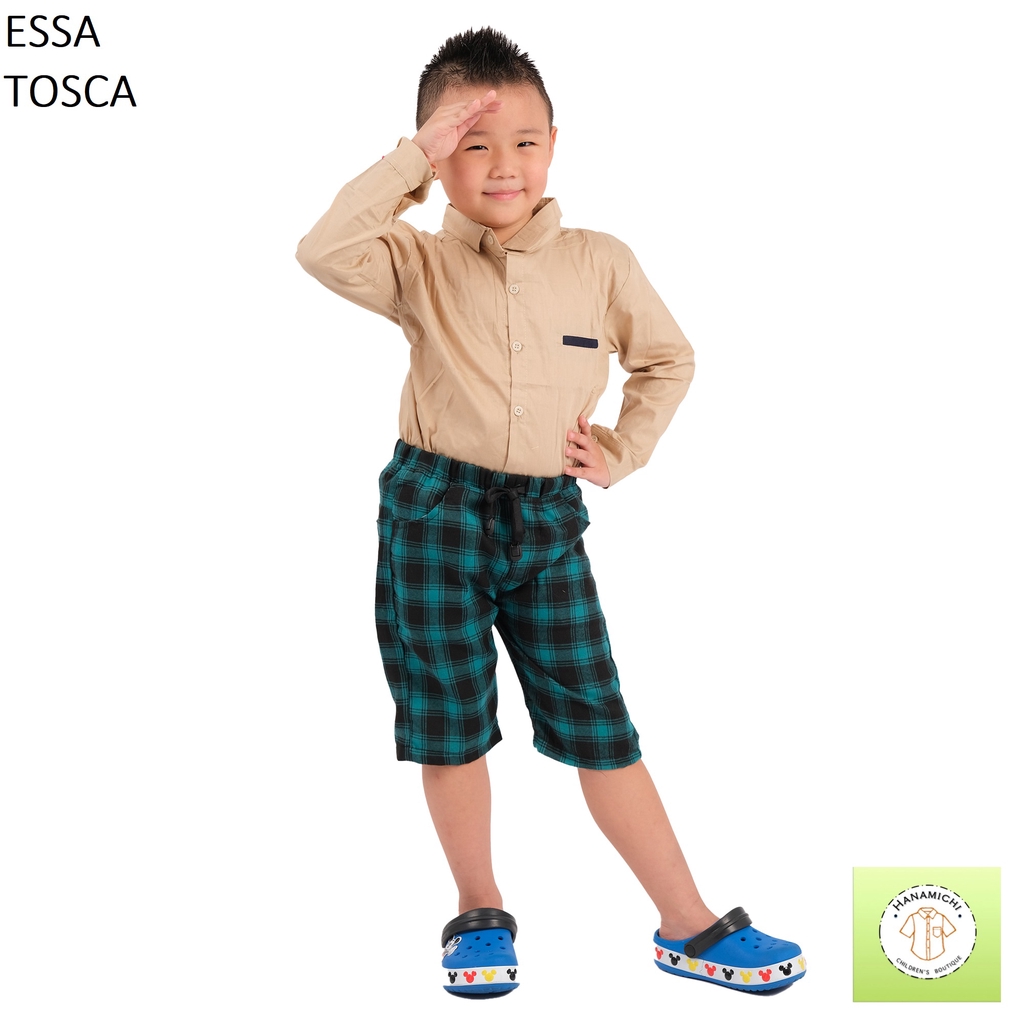 Hanamichi ESSA Celana Pendek Anak Flanel Motif Kotak
