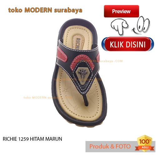 RICHIE 1259 HITAM MARUN sandal anak casual sandal jepit