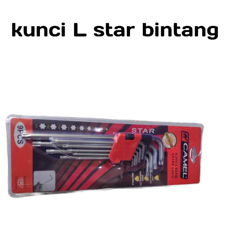 KUNCI L SET  SATIN XTRA LONG 9 UKURAN  1.5, 2, 3,4,5,6,8,10mm