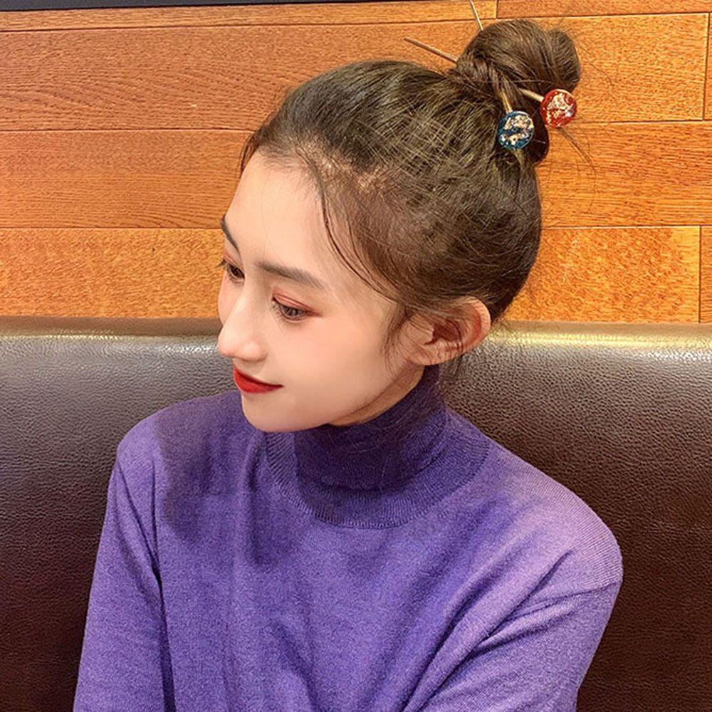 Agustina Jepit Rambut Elegan Shiny Barrette Hiasan Kepala Perhiasan Logam Foil Emas Hair Clips