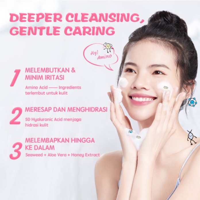 YOU Hy! Amino Wow-Tery Hydrating Facial Wash Sabun Cuci Muka Pembersih Wajah