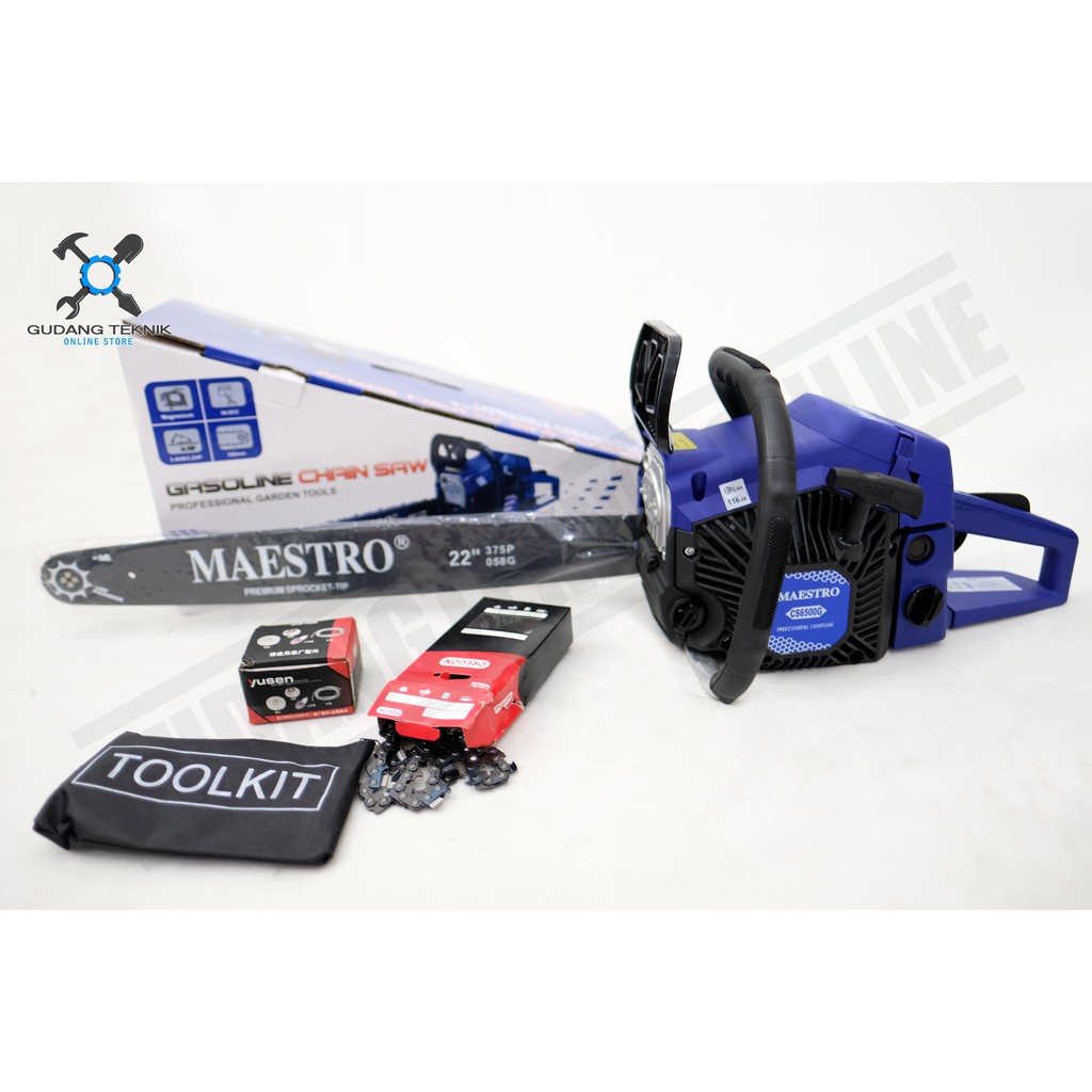 Mesin Gergaji Kayu Chainsaw Maestro Chain Saw CS6500G 22 Inch / Chain Saw CS 6500G 22&quot; MAESTRO