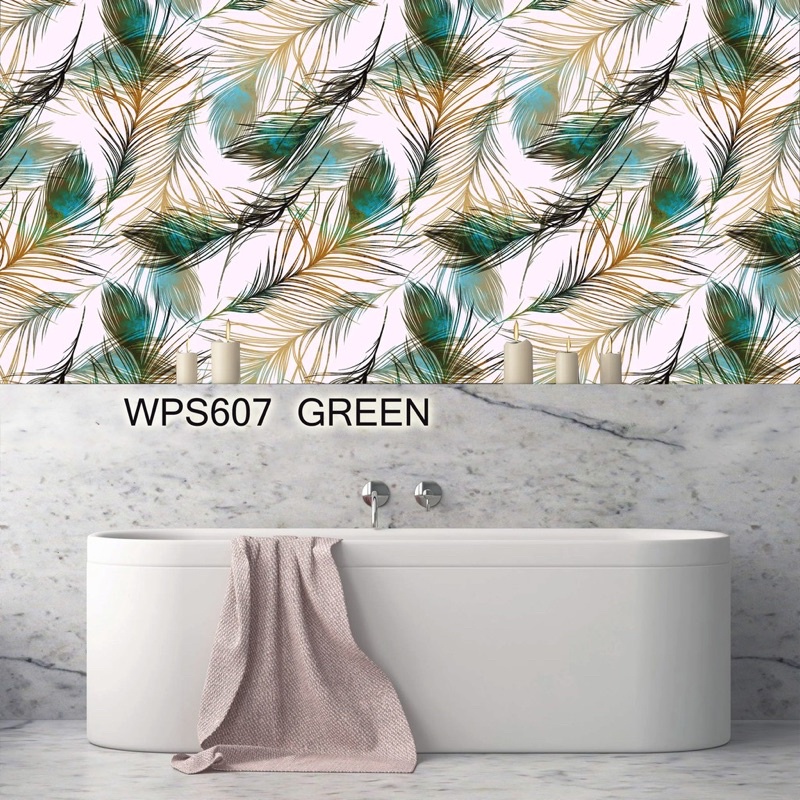 STIKER DEKORASI MEJA & LEMARI MOTIF BULU MERAK BISA COD