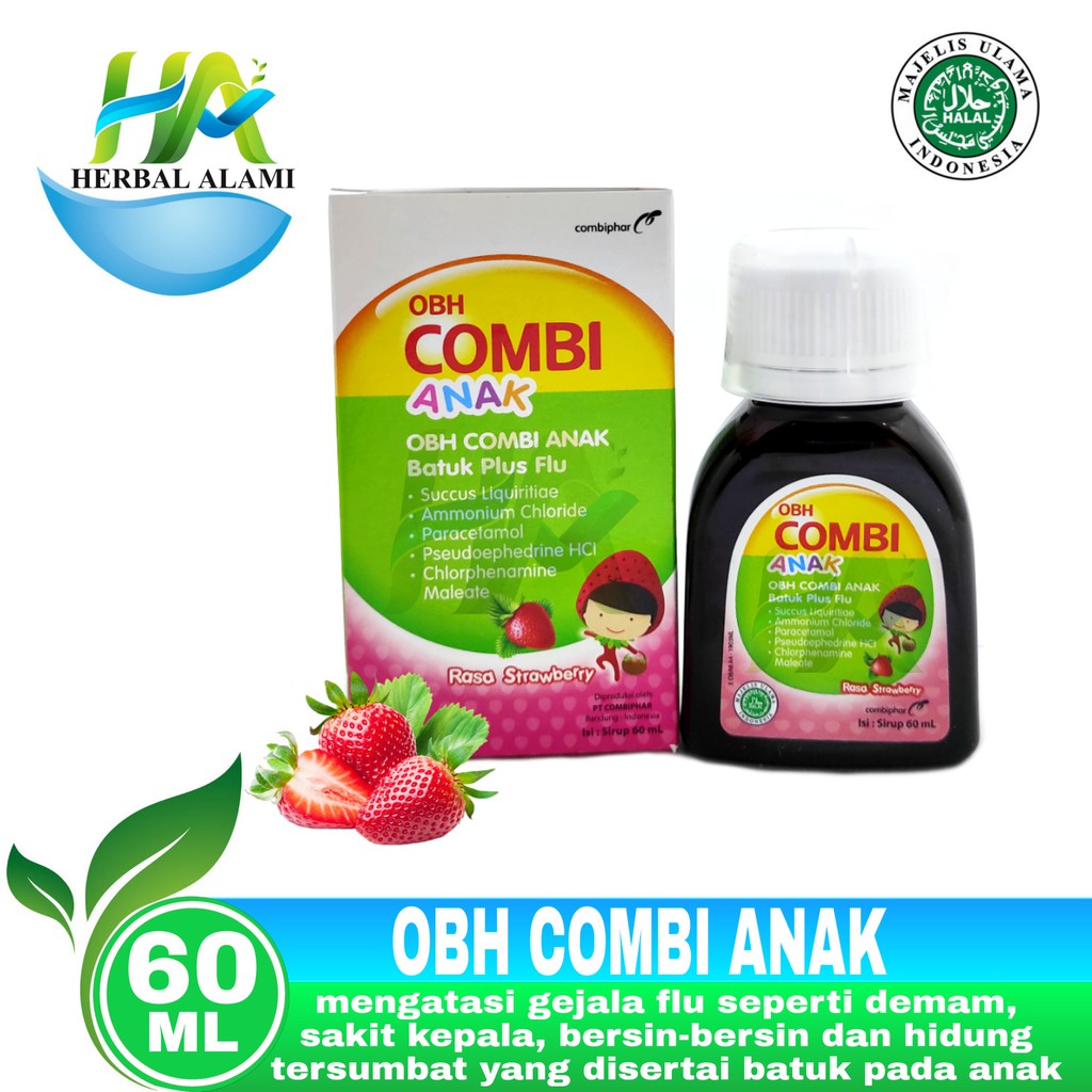 OBH Combi Anak Batuk plus Flu 60 ml rasa Strawberry